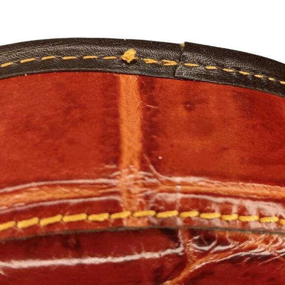 Dooney and Bourke Brown Red Faux Crocodile Embossed Small Mini Crossbody Purse - Picture 16 of 16